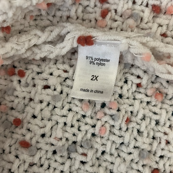 Women’s Open Cream Colored Long Sleeve Cardigan Size 2X - Picture 6 of 6